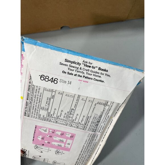 Simplicity 6846 1970s Dress Size 14 Three Length Top Dress Sewing Pattern NEW - Picture 5 of 6